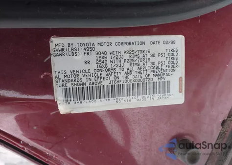 1999 Lexus Rx 300 from USA, damaged, VIN JT6HF10U6X0009720